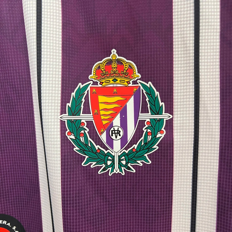 Camisa Real Valladolid l 24/25 Torcedor Masculina Kappa  Branca/Roxa