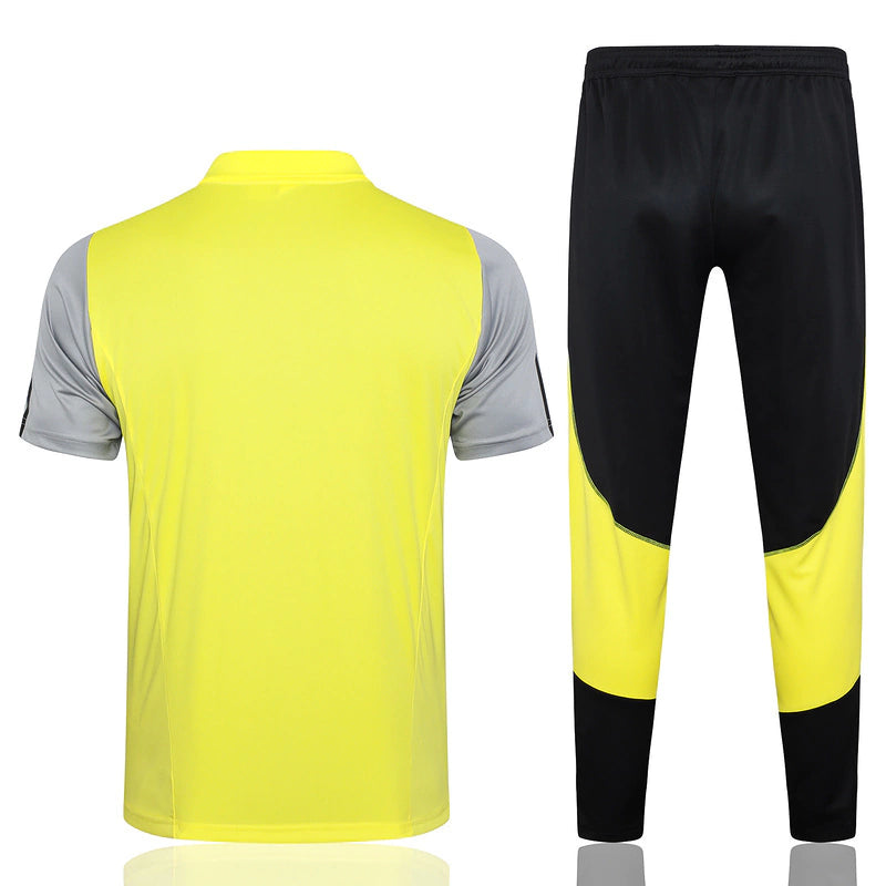 Kit Treino Flamengo 2024/25 Polo Amarela e Calça Preto