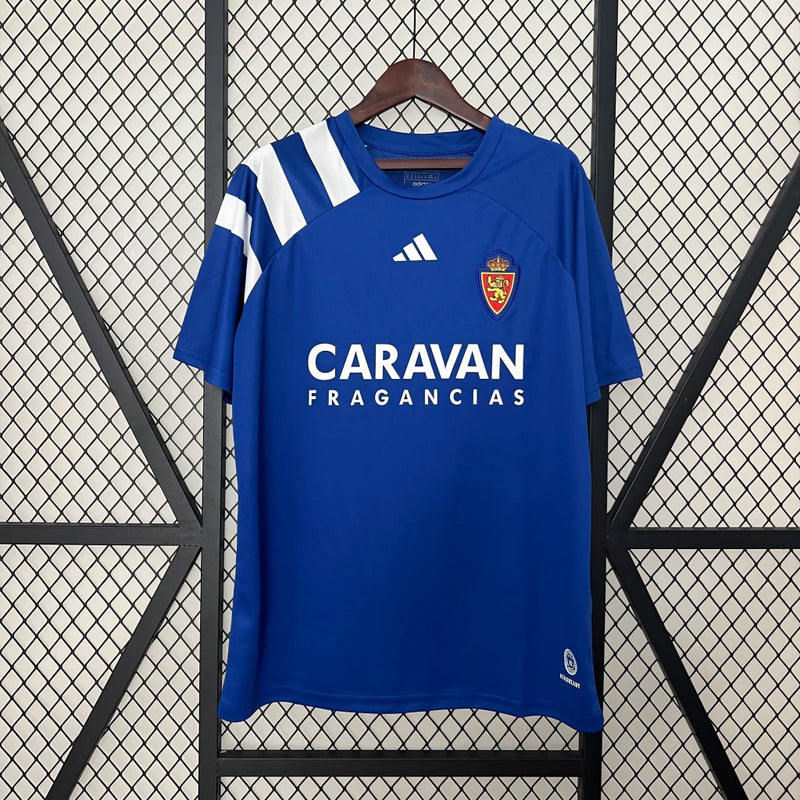 Camisa Real Zaragoza Away II 1992/93 Adidas Retrô Masculina - Azul
