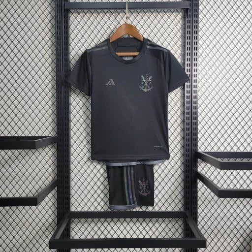 uniforme infantil flamengo third 2023 24 adidas preto - uniforme infantil d mengão.
