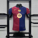 Camisa Barcelona Home 2024/25 Jogador Masculina Nike oficial azul e grená com escudo bordado, versão player usada pelos atletas