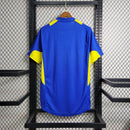"Camisa Boca Juniors Edição Centenário 2005 Nike Retrô Masculina azul e amarela com escudo bordado e design clássico histórico"