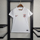 Camisa Corinthians home I 2023/24 Nike Torcedora Feminina branca com escudo bordado 