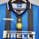 Camisa Inter de Milão Home I 1997/98 Umbro Retrô Masculina - Azul e Preta
