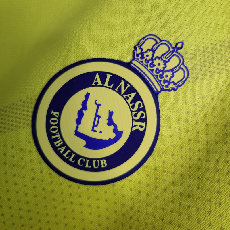 Camisa Al-Nassr Home 2022/23 Torcedor Masculina amarela da Adidas, modelo titular do time saudita, uniforme de futebol confortável em poliéster respirável, ideal para jogos, colecionadores e fãs do clube árabe.