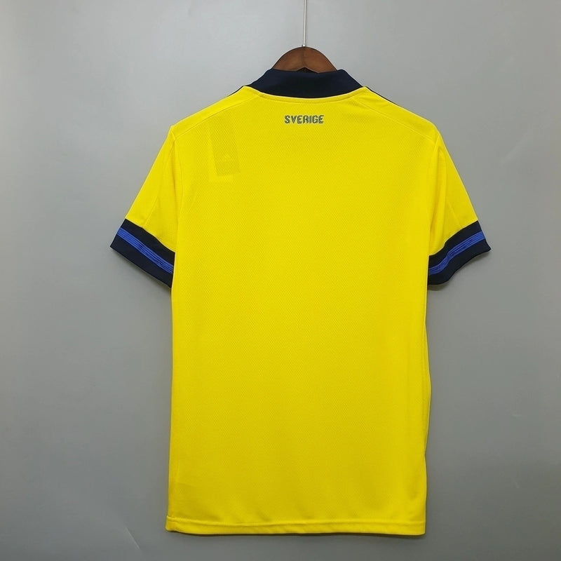 Camisa Suécia Home I 2020/21 Adidas masculina amarela com detalhes azuis, gola careca e tecido leve respirável para torcedores"