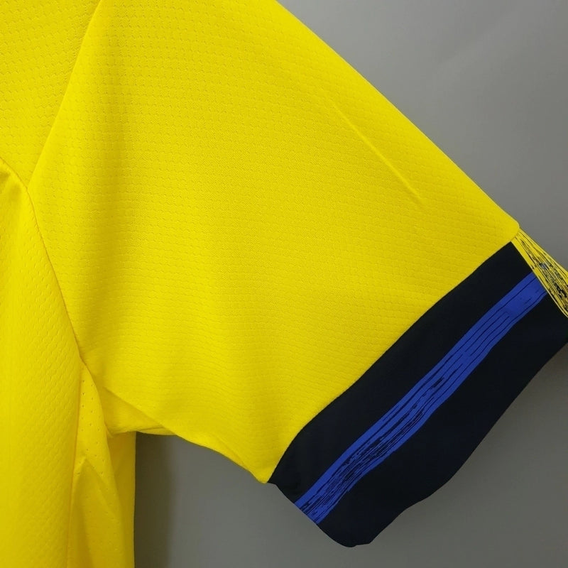 Camisa Suécia Home I 2020/21 Adidas masculina amarela com detalhes azuis, gola careca e tecido leve respirável para torcedores"