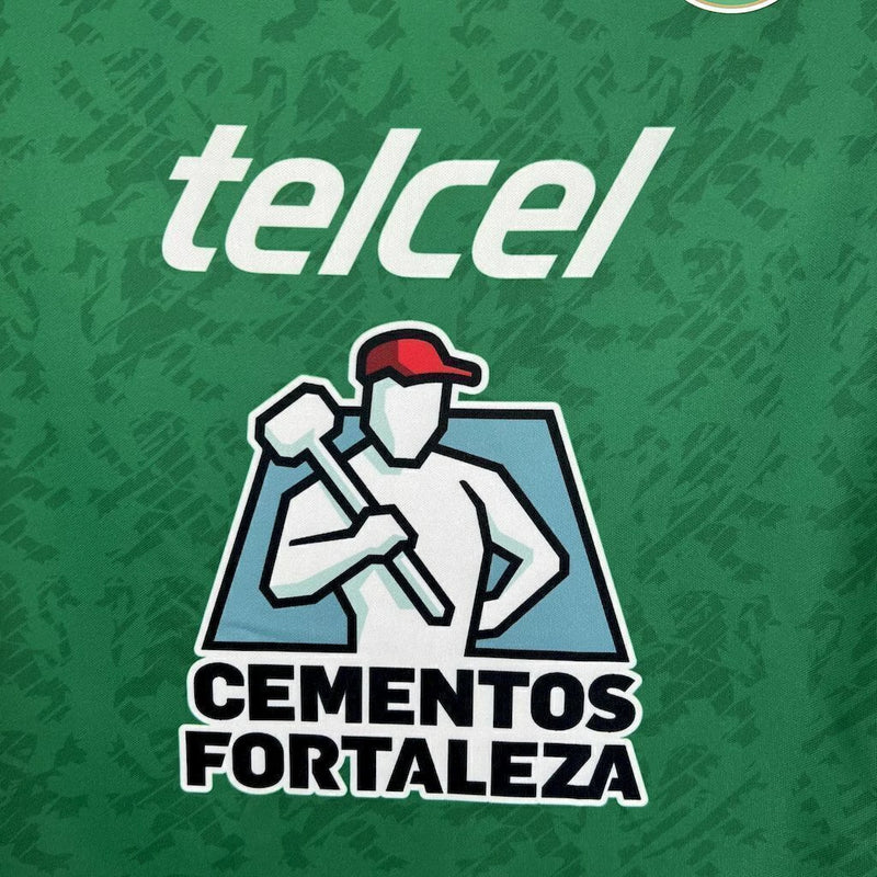 Kit Infantil Club León Home I 2025/26 – Camisa e shorts verde para crianças, uniforme completo do clube mexicano