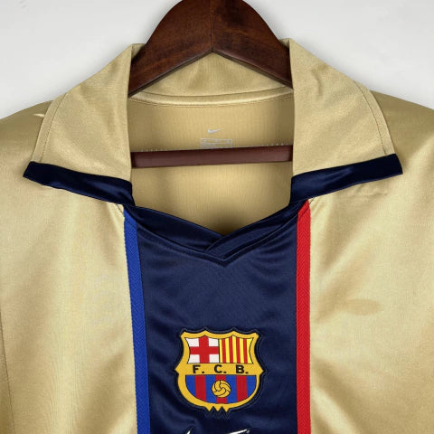 Camisa Barcelona Away II 2002/03 Nike Retrô Masculina - Dourada