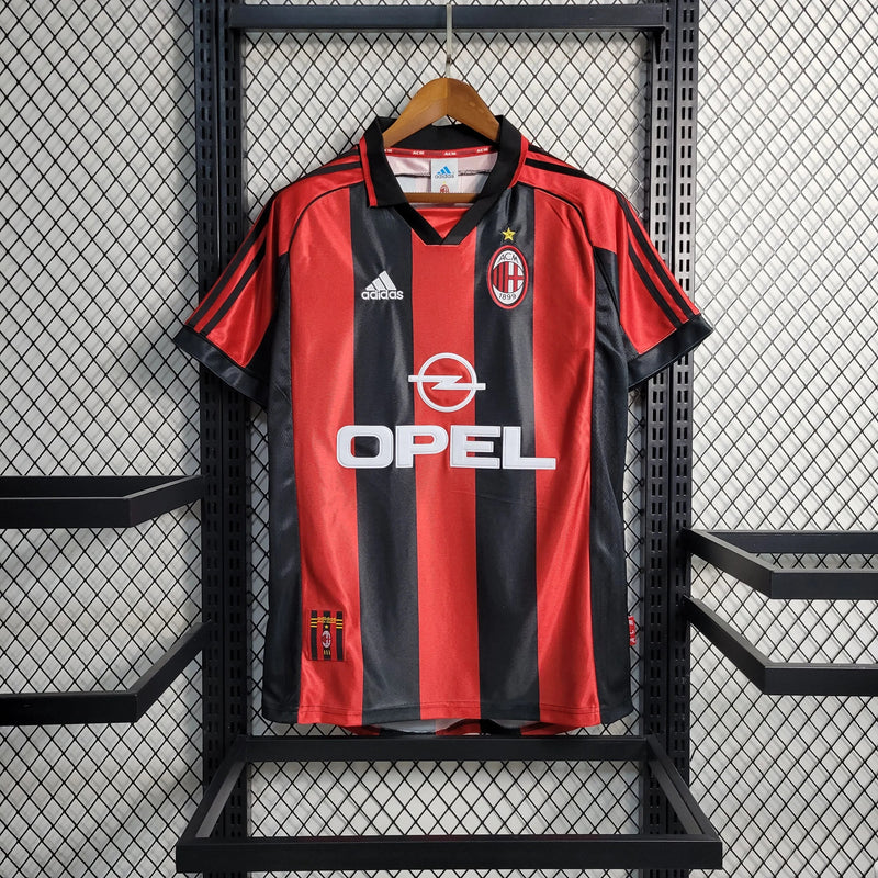 Camisa AC Milan Home (1) 1998/1999 Retrô Adidas Torcedor Masculina