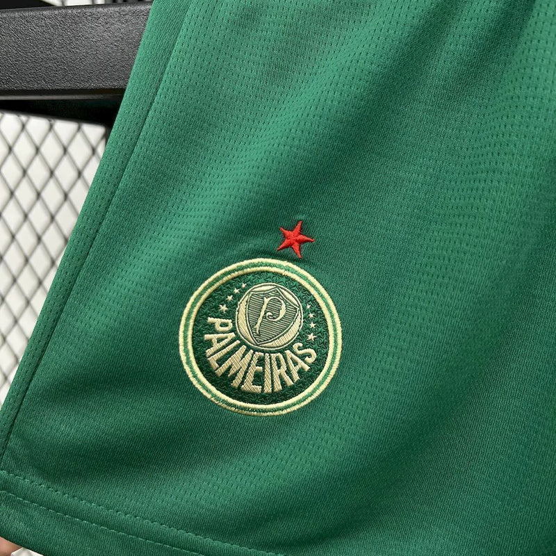 Kit Infantil Palmeiras Third (3) 2024/25 Puma – uniforme oficial completo com camisa, short e meião para crianças torcedoras do Verdão.