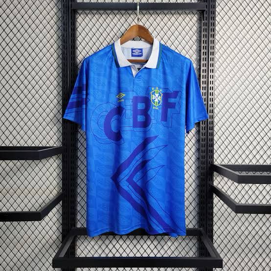 Camisa Retrô 94/95 Seleção Brasileira II Umbro Masculina - azul