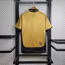 Camisa Manchester United "Dupla Face" Centenário Liga Inglesa 2001/02 Retrô Umbro - Branca e Dourada