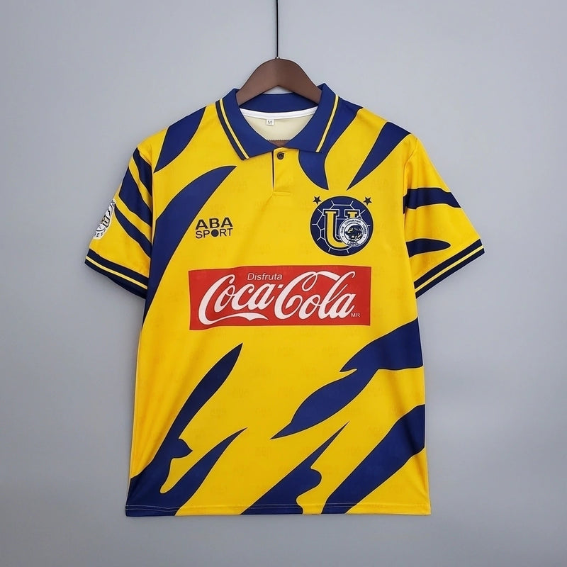 Camisa Tigres Home I 1996/97 Retrô Masculina Amarela, uniforme clássico retrô mexicano, escudo histórico, edição colecionador, Waze Mix"