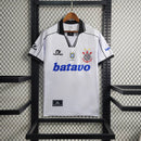 Camisa Corinthians retrô branca 1999 da Topper com escudo antigo e gola polo.