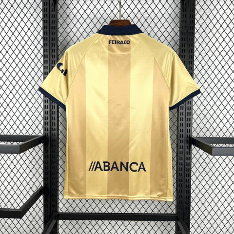 Camisa Deportivo La Coruna "25 Anos La Liga" 2025/26 Kappa Torcedor Masculina - Dourada