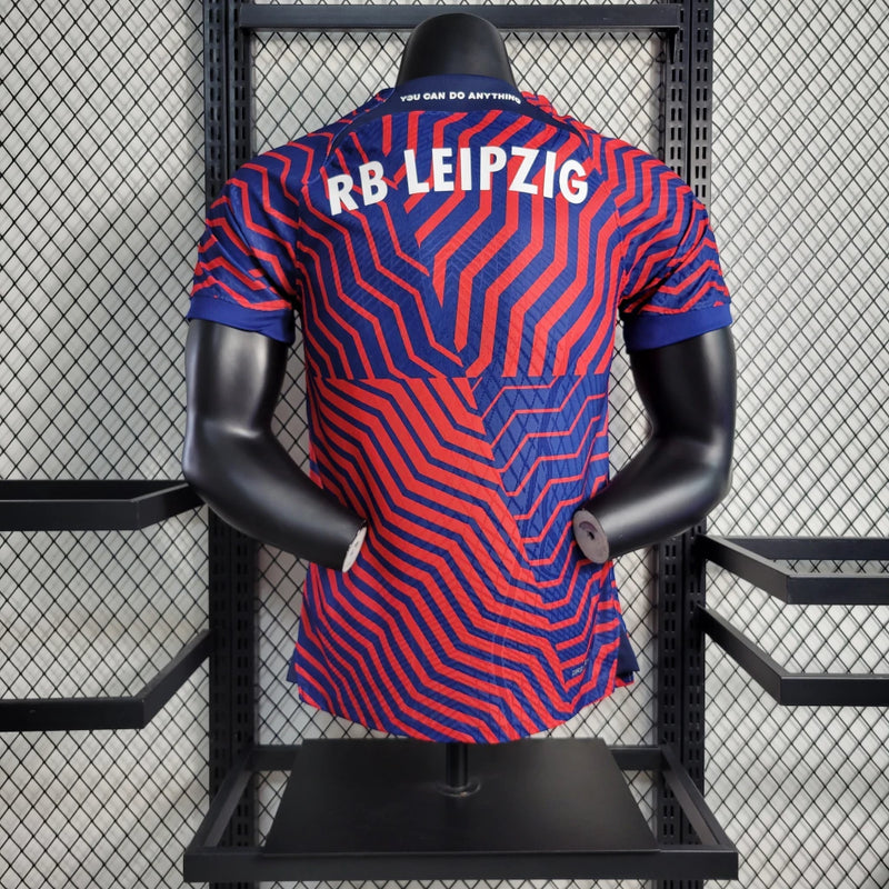 Camisa RB Leipzig Away II 2023/24 Nike Jogador Masculina - Azul e Vermelha
