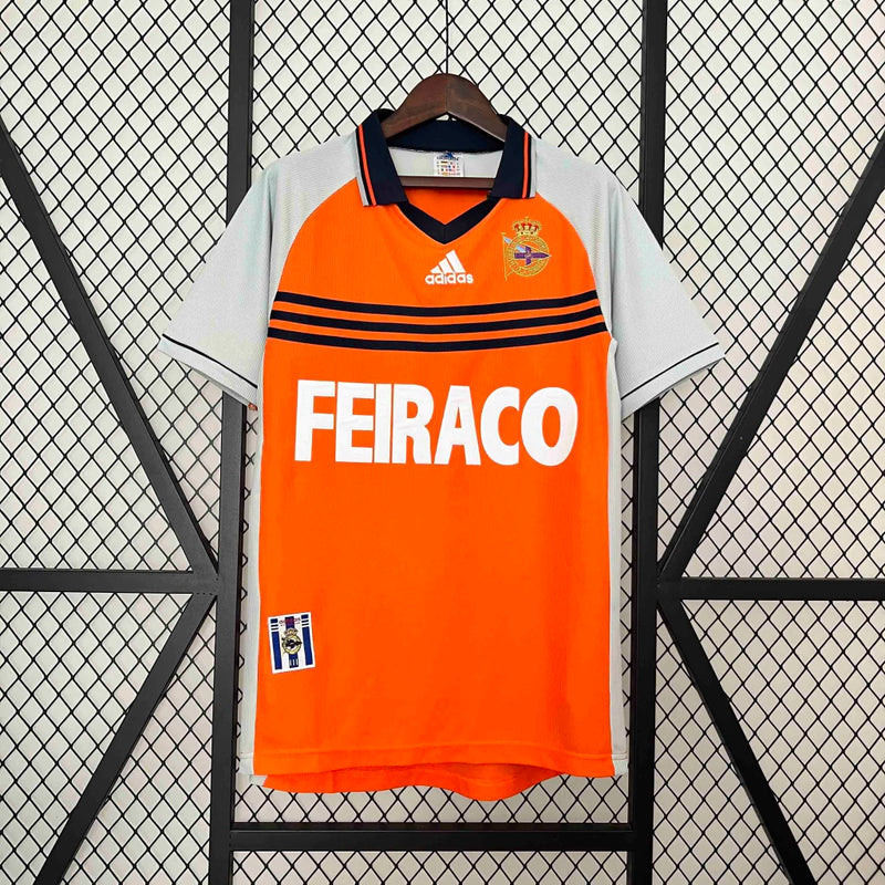 Camisa Deportivo La Coruna Third III 1998/99 Adidas Retrô Masculina - Laranja