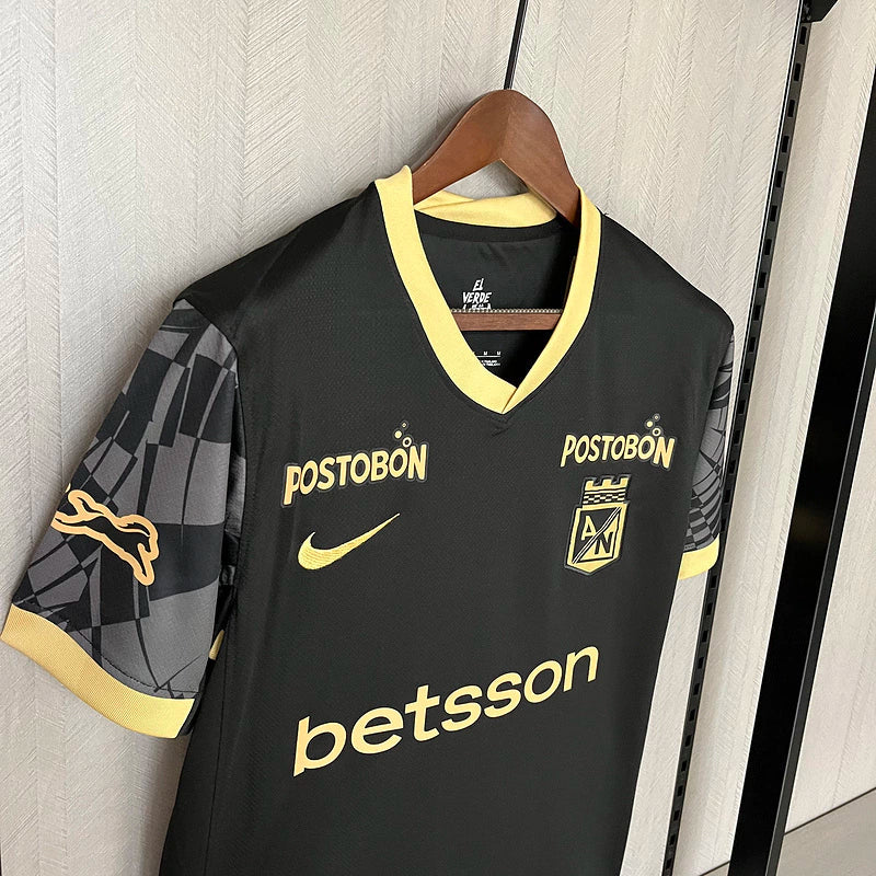 Camisa Atlético Nacional Away (2) 2025/26 Torcedor Masculina - Preto e Dourado