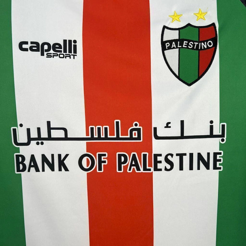 Camisa Palestino Home I 2025/26 Torcedor Masculina Branca, uniforme clássico, futebol chileno, escudo bordado, conforto, estilo, tradição, presente ideal para torcedores"

