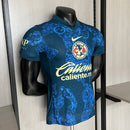 Camisa Club América Away II 2024/25 Jogador Masculina Azul Nike, edição player version, uniforme mexicano de futebol com tecnologia avançada e escudo aplicado"