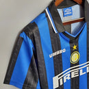 Camisa Inter de Milão Home I 1997/98 Umbro Retrô Masculina - Azul e Preta