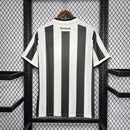 Camisa Botafogo Home 2024/25 Torcedor Masculina Adidas oficial preta e branca com listras verticais e escudo bordado