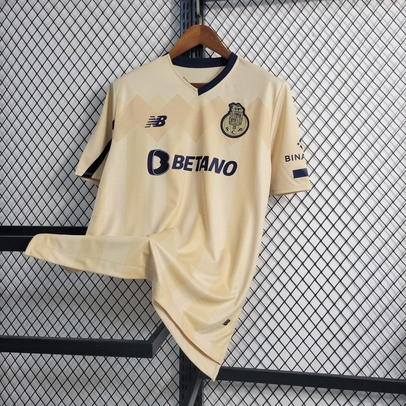 Camisa Porto Away 23/24 - New Balance Torcedor Masculina - Bege