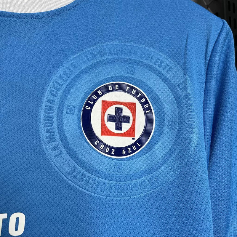 Camisa Cruz Azul Home I 2024/25 Pirma Torcedor Masculina Azul, uniforme tradicional, futebol mexicano, escudo do Cruz Azul, conforto e estilo para torcedores"