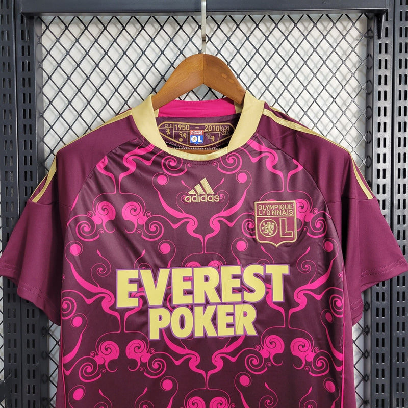 Camisa Olympique Lyon Retrô 2010/11 Adidas torcedor masculina - vermelho