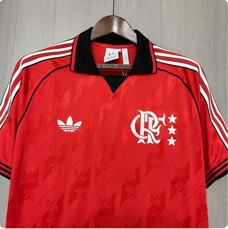 Camisa flamengo lifestyler 2024/25 Adidas Torcedor Masculina - vermelha