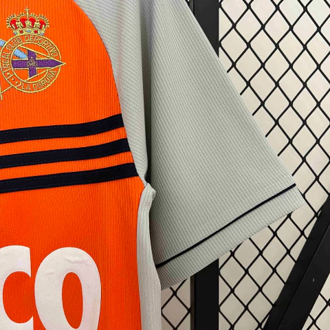 Camisa Deportivo La Coruna Third III 1998/99 Adidas Retrô Masculina - Laranja