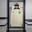 Camisa regata Corinthians Nike 2024/25 bege versão para treino com tecido sustentável