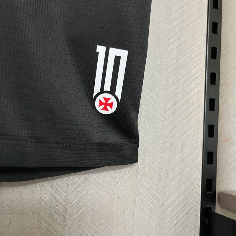 Camisa Vasco Home 2024/25 Torcedora Feminina Adidas oficial preta e branca com faixa transversal e escudo bordado