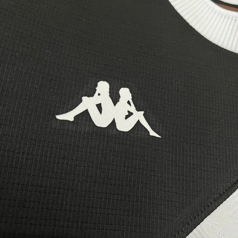 Camisa Vasco da Gama Home 2024/25 Manga Longa Torcedor Masculina Adidas preta com faixa diagonal branca e escudo bordado, uniforme oficial para torcedores