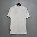 Camisa Roma Away II 2000/01 Kappa Retrô Masculina branca, com detalhes em grená e amarelo, escudo bordado da Roma e logo Kappa retrô nas mangas.