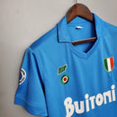 Camisa Napoli Home I 1987/88 Retrô Masculina - Azul