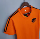 Camisa Holanda Retrô Home 1974 Torcedor Masculina - laranja