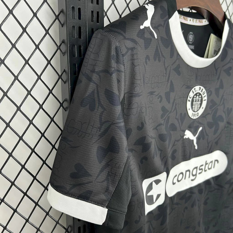Camisa St. Pauli Third III 2025/26 Puma Torcedor Masculina - Preta