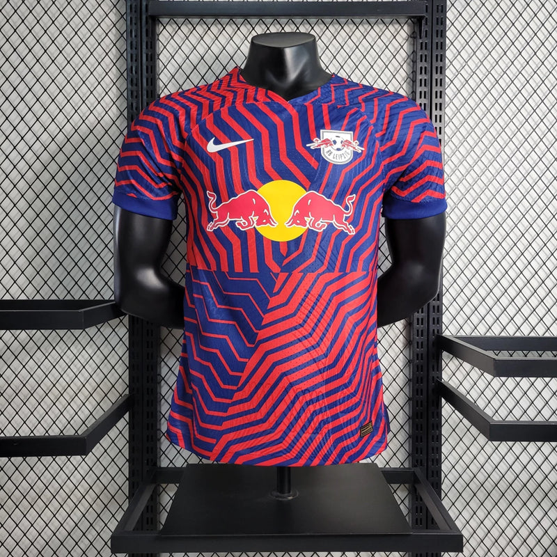 Camisa RB Leipzig Away II 2023/24 Nike Jogador Masculina - Azul e Vermelha