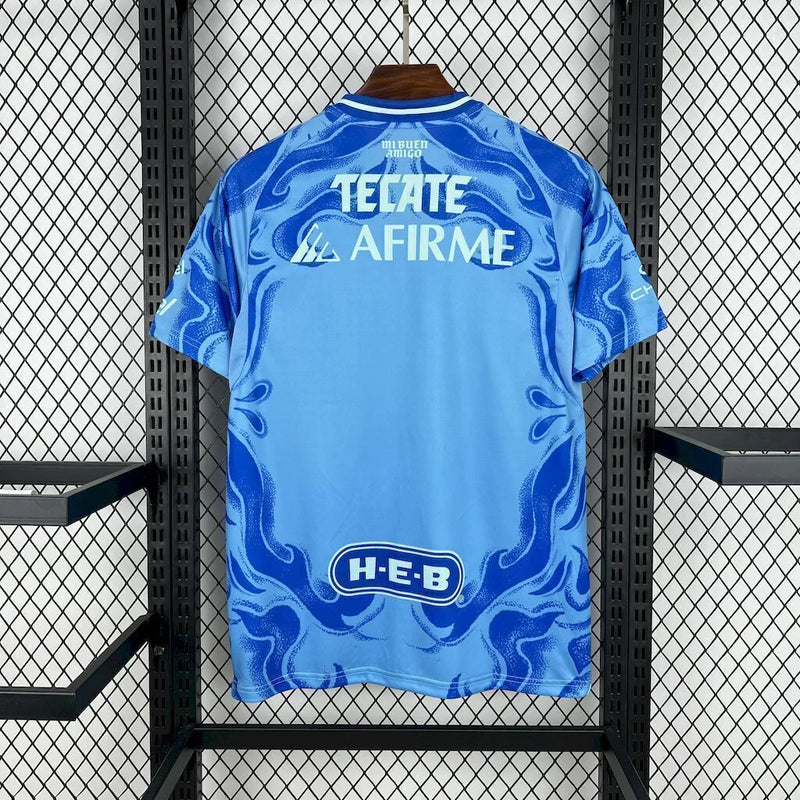 Camisa Tigres Away II 2025/26 Adidas Torcedor Masculina Azul, uniforme do clube mexicano, escudo bordado, tecido leve e respirável, conforto e estilo para torcedores"