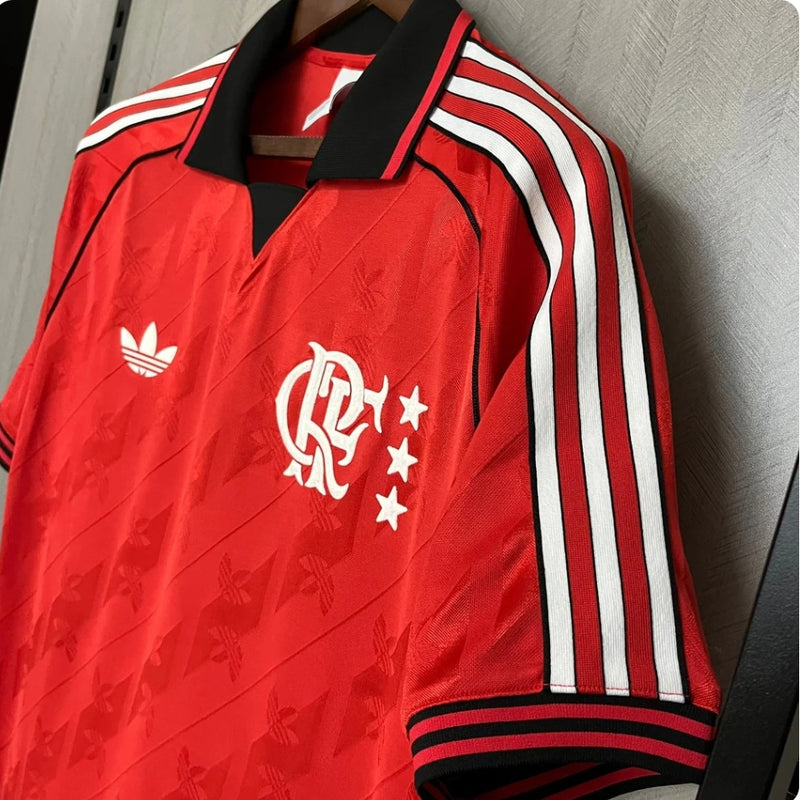 Camisa flamengo lifestyler 2024/25 Adidas Torcedor Masculina - vermelha