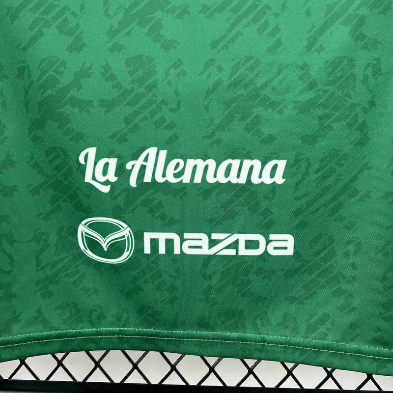 Kit Infantil Club León Home I 2025/26 – Camisa e shorts verde para crianças, uniforme completo do clube mexicano