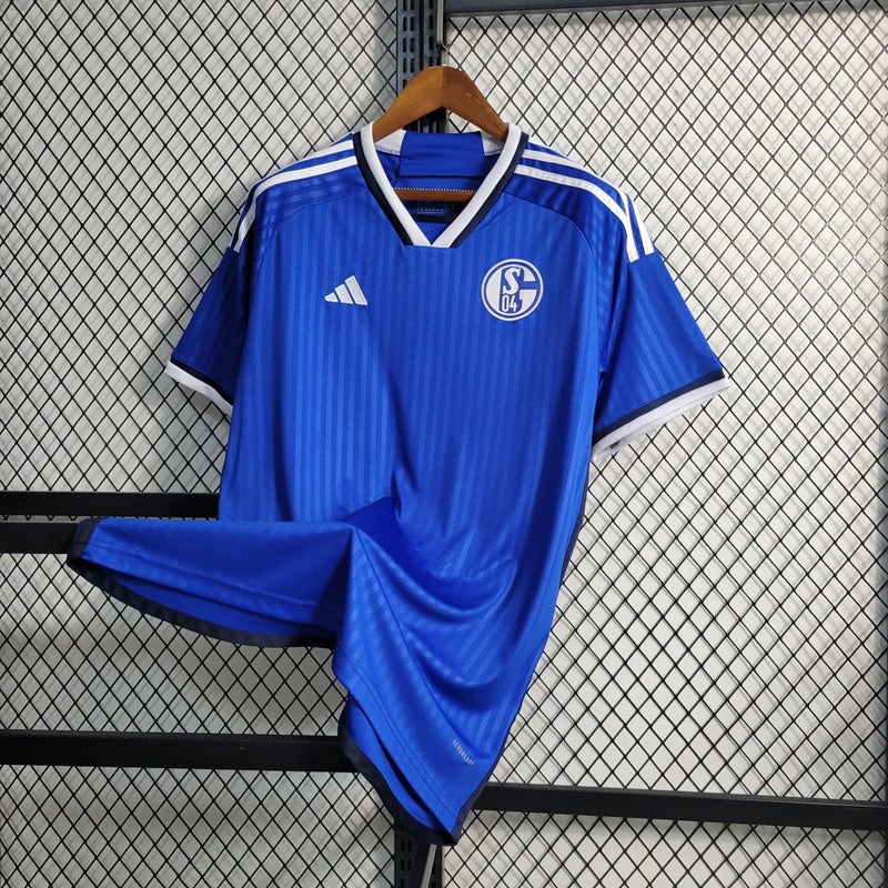 Camisa Schalke 04 Home I 2023/24 Adidas Torcedor Masculina - Azul