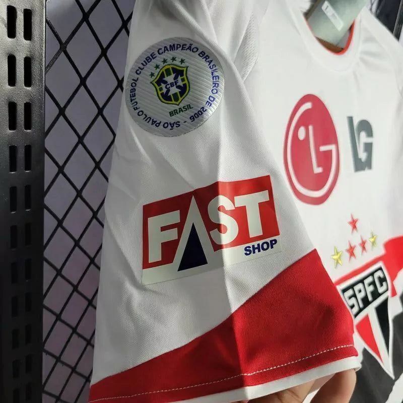 Camisa São Paulo Home I 2006/07 Retrô Masculina - Branca
