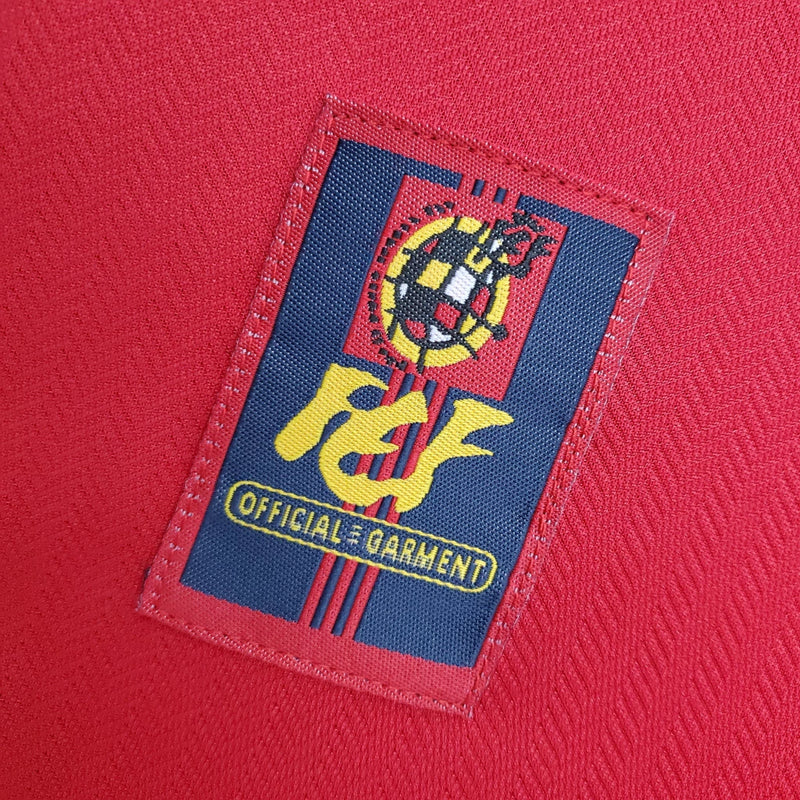 Camisa Espanha Retrô I Home 1998 Torcedor Masculina - Vermelho
