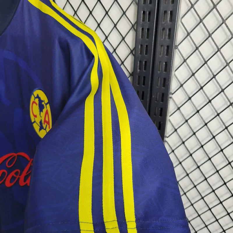 Camisa Club América Away II 1998/99 Adidas Retrô Masculina Azul, uniforme histórico anos 90, futebol mexicano, coleção retrô das Águias"