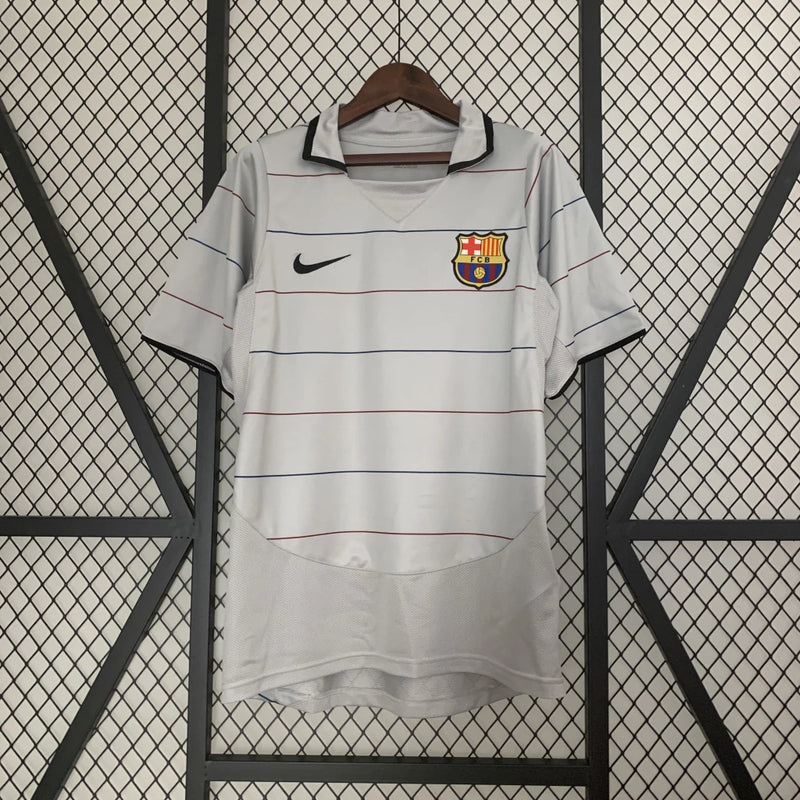 Camisa Barcelona Away (2) 2003/04 Nike Retrô Masculina cinza