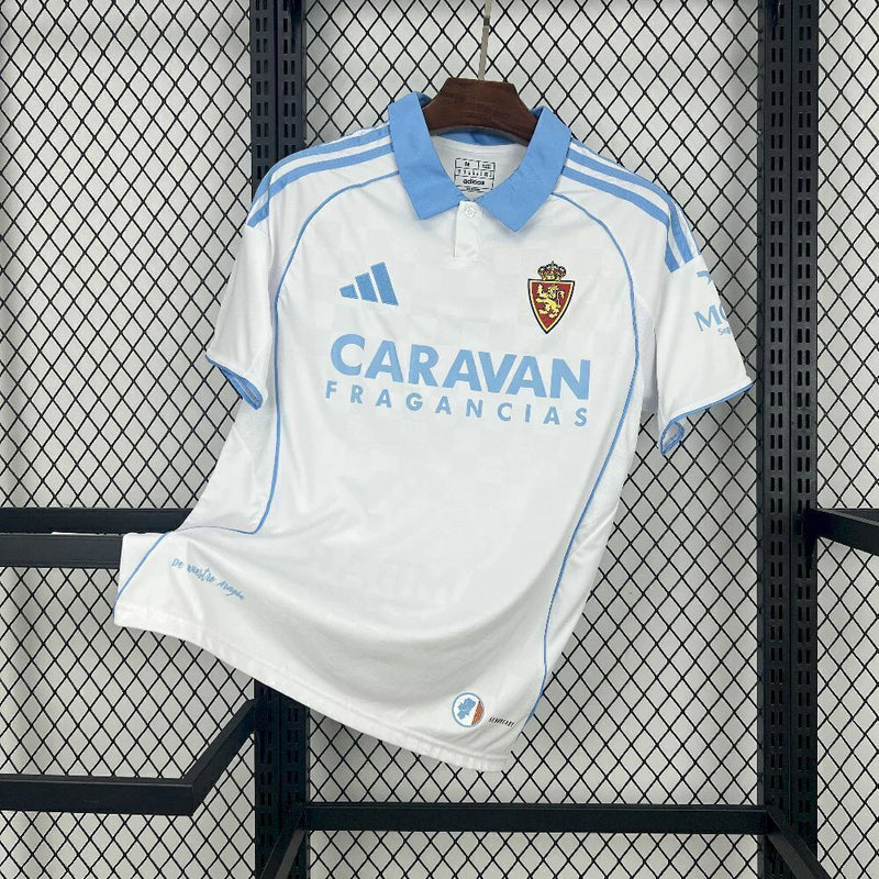 Camisa Real Zaragoza Home I 2025/26 Adidas Torcedor Masculina - Branca