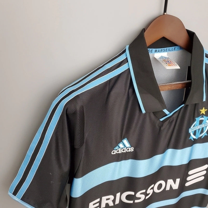 Camisa Retrô Olympique De Marseille Third 1999/00 Masculina Torcedor - Preta